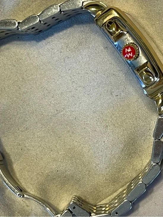 Michele Two-Tone Diamond Deco Square Chronograph Watch - Picture 4 of 6